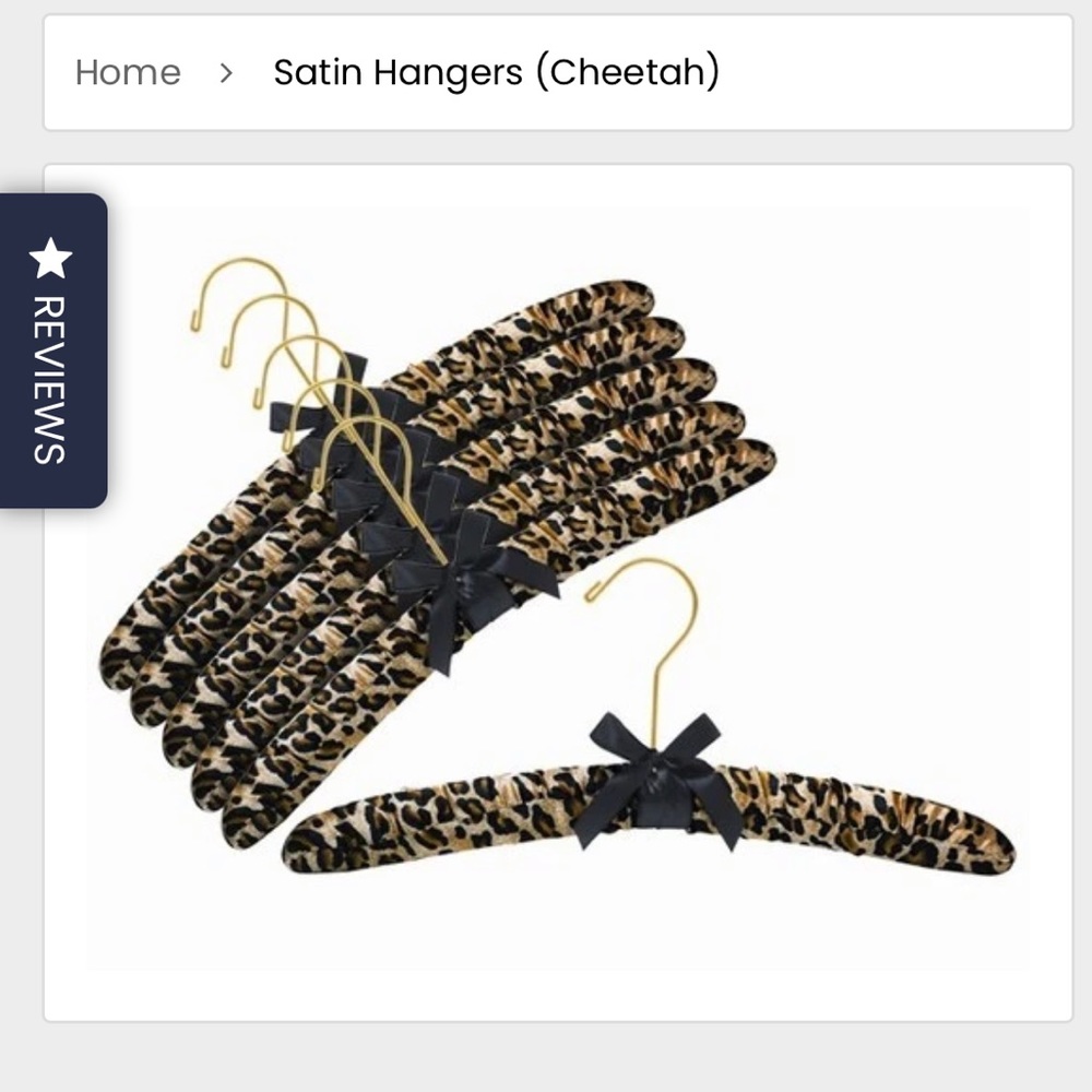 Currently IRL Closet 3/$15 Satin cheetah lingerie hangers (pack of 6) - Picture 1 of 3